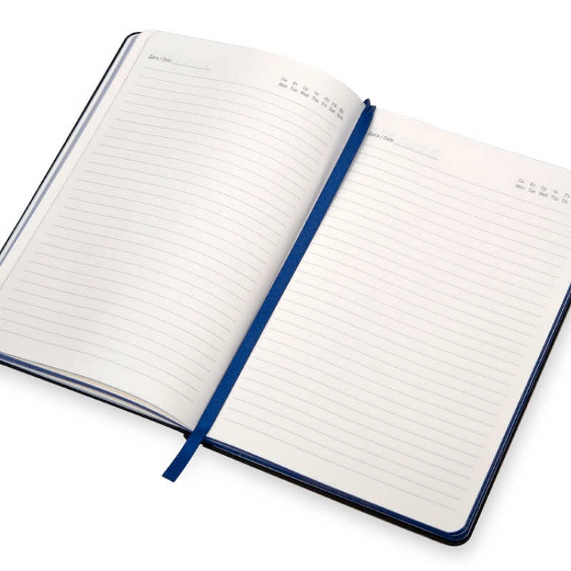 Бизнес блокнот "Bossy" с цветным срезом, твердая обложка, 128 листов, черный и синий