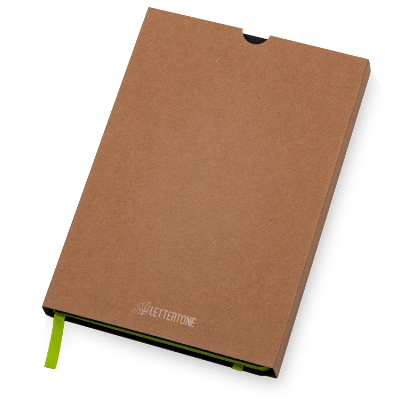 Бизнес блокнот "Bossy" с цветным срезом, твердая обложка, 128 листов, черный и зеленое яблоко