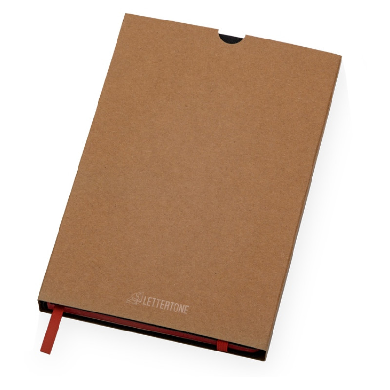 Бизнес блокнот "Bossy" с цветным срезом, твердая обложка, 128 листов, черный и красный