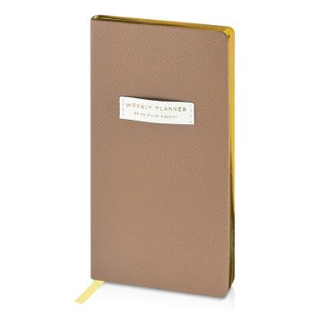 Еженедельник недатированный А6 "Total beige" с нашивкой, бежевый