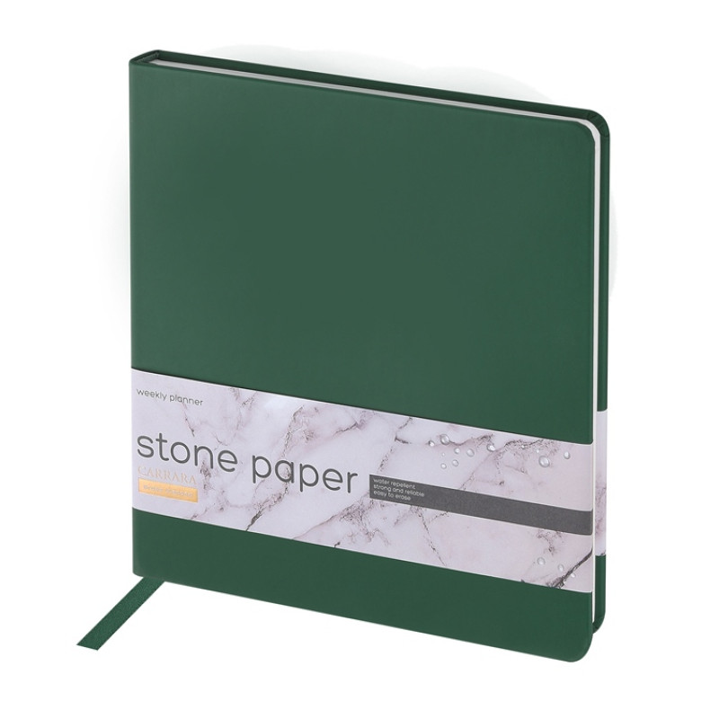Еженедельник с каменной бумагой А5+ "Carrara", зеленый