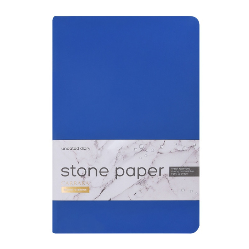 Ежедневник с каменной бумагой недатированный А5 "Carrara", синий