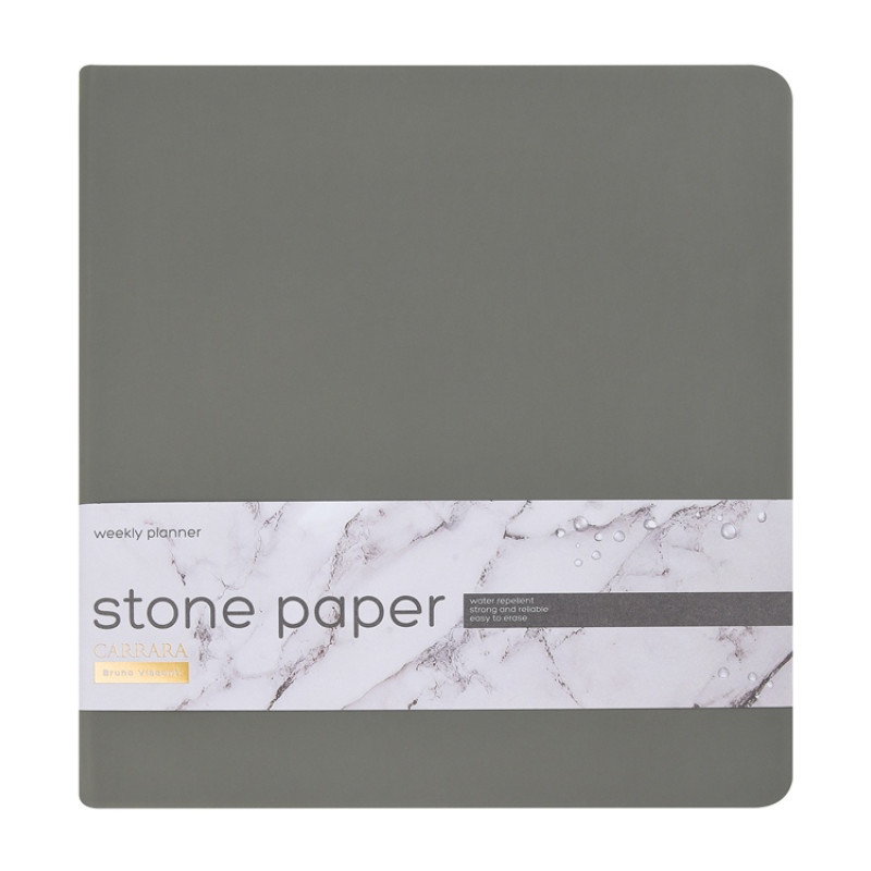Еженедельник с каменной бумагой А5+ "Carrara", серый