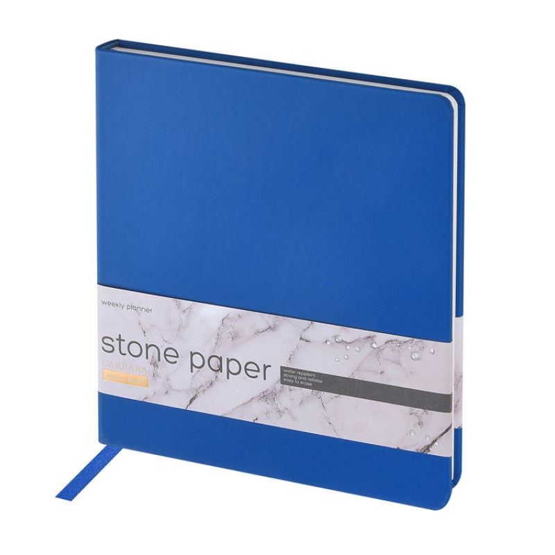 Еженедельник с каменной бумагой А5+ "Carrara", синий