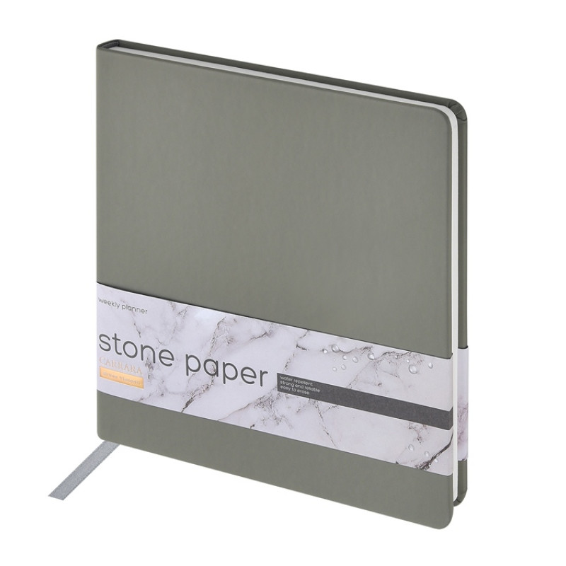 Еженедельник с каменной бумагой А5+ "Carrara", серый