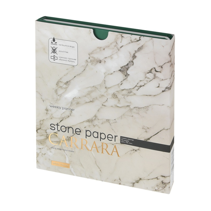 Еженедельник с каменной бумагой А5+ "Carrara", зеленый