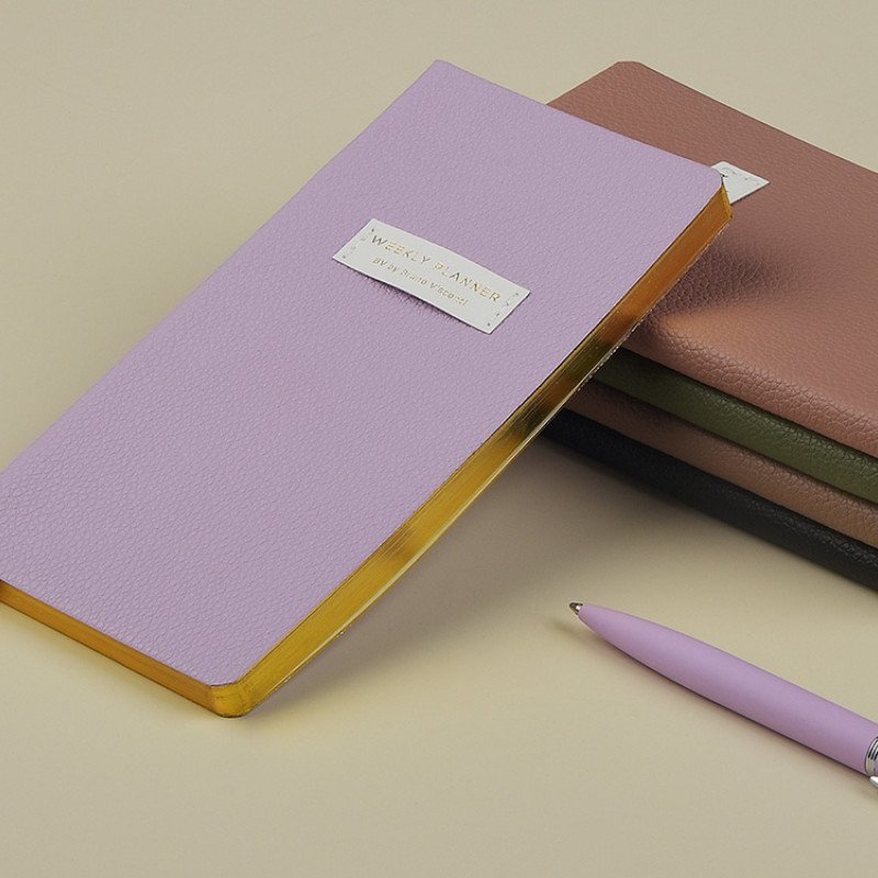 Еженедельник недатированный А6 "Total beige" с нашивкой, бежевый