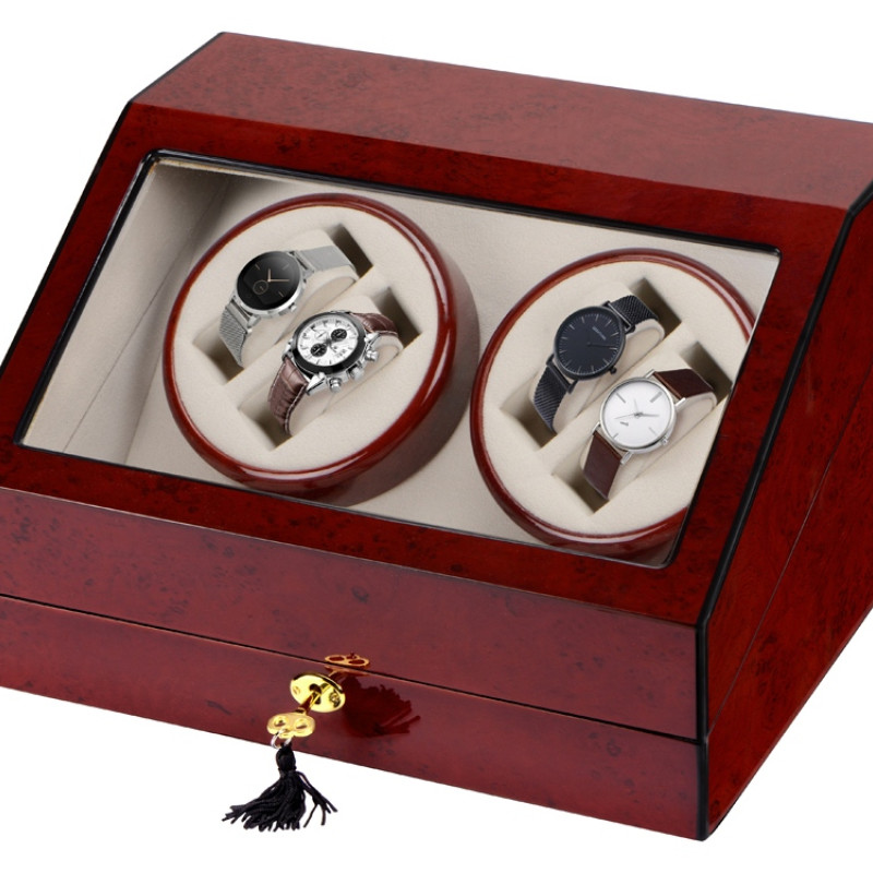 Шкатулка для часов с автоподзаводом «Цюрих», красное дерево