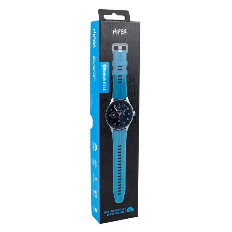 Умные часы HIPER IoT Watch GTR, черный/голубой Умные часы HIPER IoT Watch GTR, черный/голубой