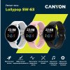 Умные часы CANYON Lollypop SW-63, IP 68, BT 5.0, сенсорный дисплей 1.3, белый