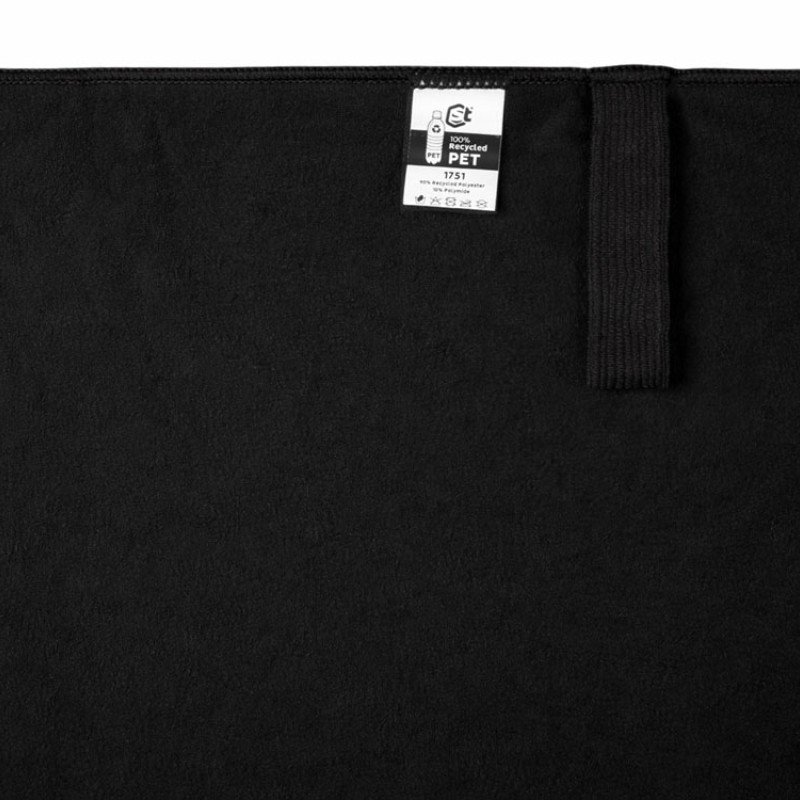 Легкое полотенце Gulpi  из микрофибры RPET с ремешком для складывания, 70*120 см, черный