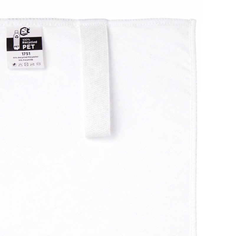 Легкое полотенце Gulpi  из микрофибры RPET с ремешком для складывания, 70*120 см, белый