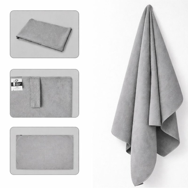 Легкое полотенце Gulpi  из микрофибры RPET с ремешком для складывания, 70*120 см, графит