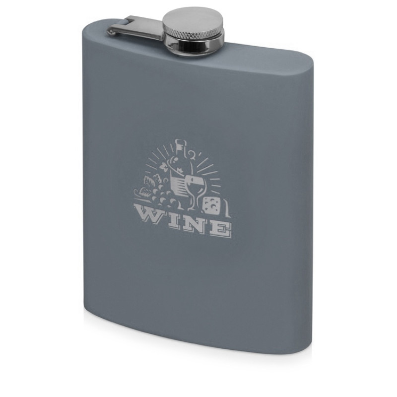 Фляжка 240 мл Remarque soft touch, 304 сталь, серый