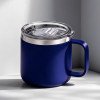 Кружка стальная Alaska с крышкой слайдером, powder coating, синий