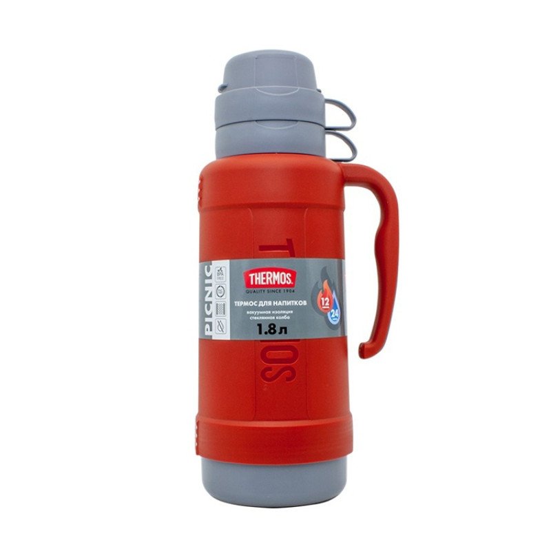 Термос со стеклянной колбой тм THERMOS PICNIC 40 Series Red 1,0L