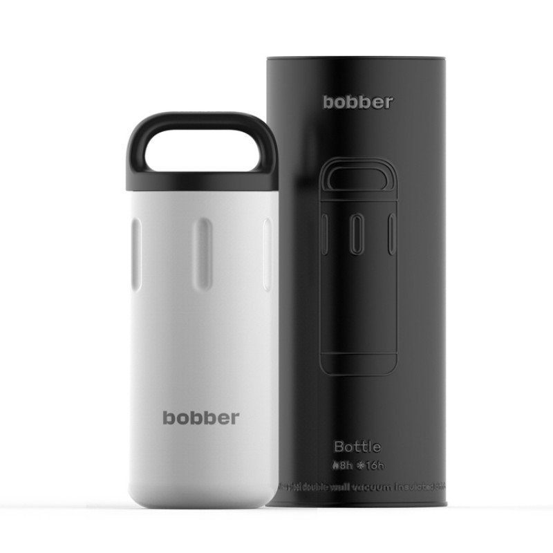 Вакуумный термос с керамическим покрытием бытовой, тм "bobber", 590 мл. Артикул Bottle-590 Iced Water (белый)