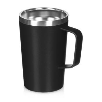 Стальная кружка с двойными стенками и порошковым покрытием "Tibet", черный