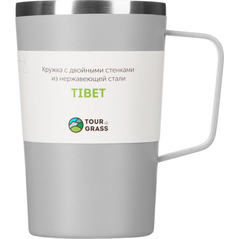 Стальная кружка с двойными стенками и порошковым покрытием "Tibet", серый