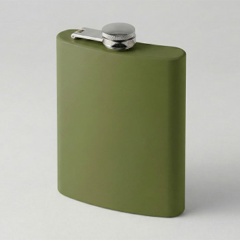 Фляжка 240 мл Remarque soft touch, 304 сталь, зеленый милитари