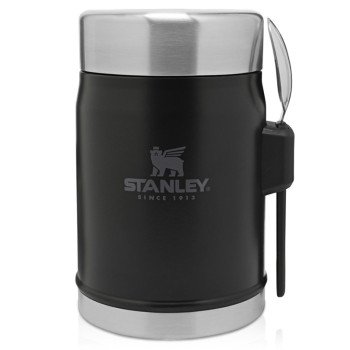 Банка для еды объемом 400 мл с ложкой-вилкой Stanley Legendary - черный матовый