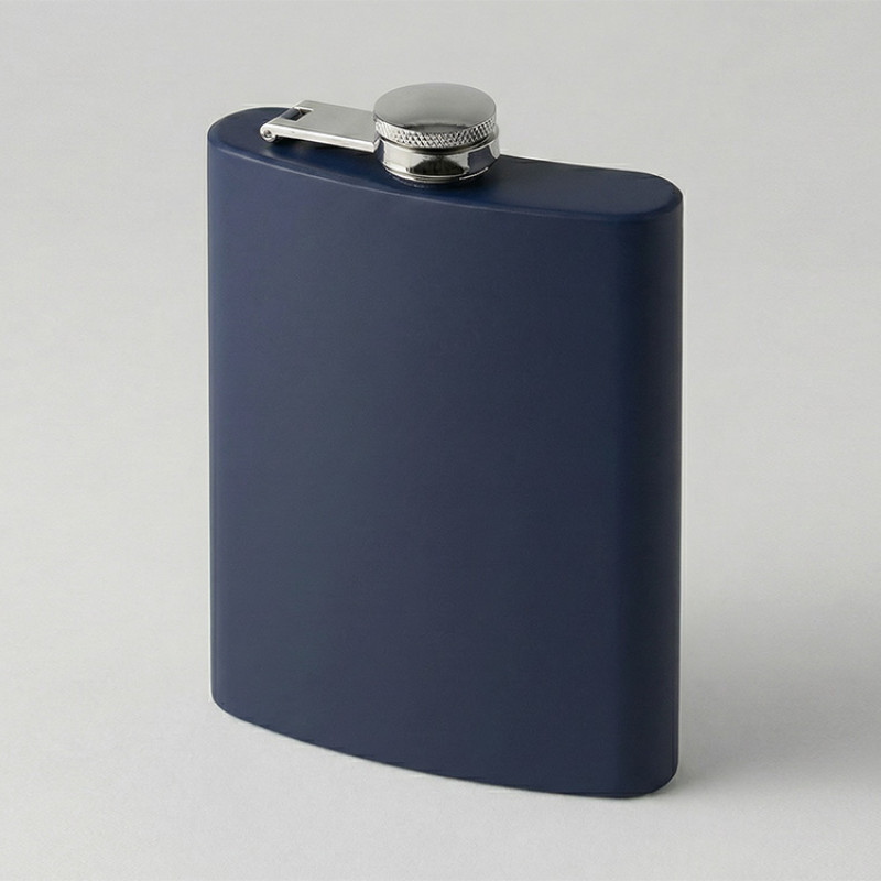 Фляжка 240 мл Remarque soft touch, 304 сталь, синий