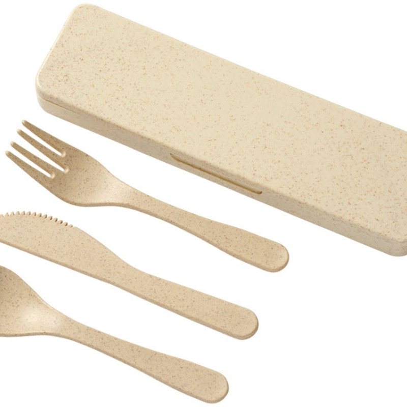 Набор столовых приборов Bamberg из бамбукового волокна, бежевый