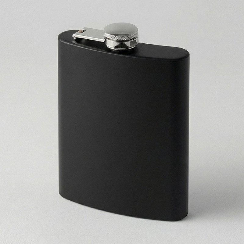 Фляжка 240 мл Remarque soft touch, 304 сталь, черный