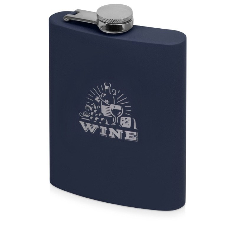 Фляжка 240 мл Remarque soft touch, 201 сталь, синий