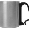 Стальная кружка Climber с пластиковой ручкой, серебристый/черный