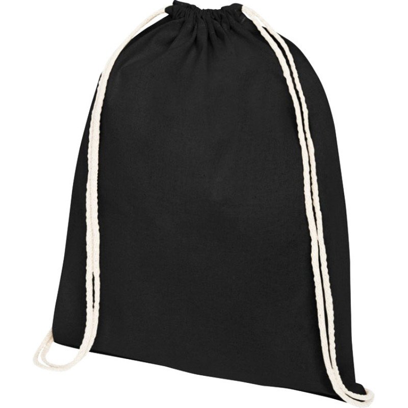 Рюкзак со шнурком Tenes из хлопка плотностью 140 г/м2, черный Рюкзак со шнурком Tenes из хлопка плотностью 140 г/м2, черный