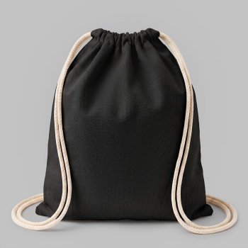 Рюкзак со шнурком Tenes из хлопка плотностью 140 г/м2, черный