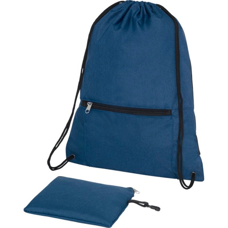Складной рюкзак со шнурком Hoss, heather navy Складной рюкзак со шнурком Hoss, heather navy