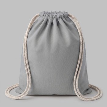 Рюкзак со шнурком Tenes из хлопка плотностью 140 г/м2, серый