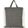 Рюкзак со шнурком Pheebs из 150 г/м2 переработанного хлопка, черный меланж Рюкзак со шнурком Pheebs из 150 г/м2 переработанного хлопка, черный меланж