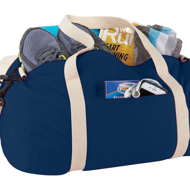 Хлопковая сумка Barrel Duffel, темно-синий/бежевый Хлопковая сумка Barrel Duffel, темно-синий/бежевый