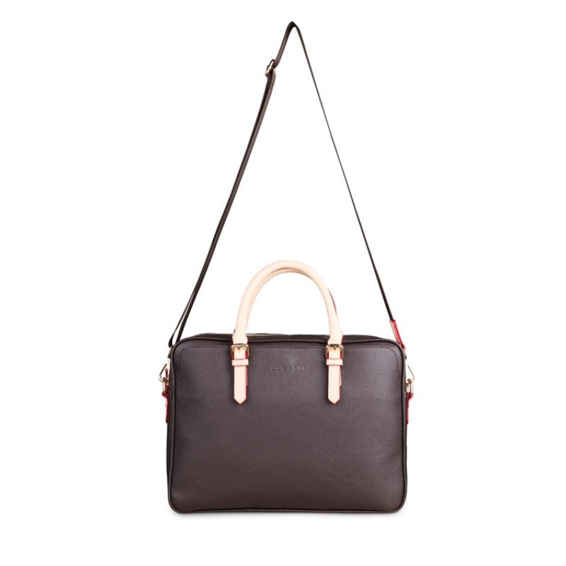 Портфель женский BUGATTI ЭЛЛА | ELLA 15'', тёмно-коричневый, полиуретан, 38х6х27,5 см