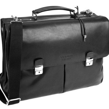Портфель BUGATTI РОМАНО | ROMANO 15'', чёрный, натуральная воловья кожа, 43х13х32 см