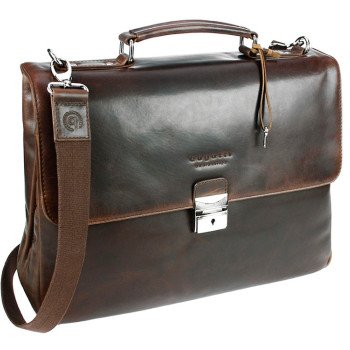 Портфель BUGATTI РОМАНО | ROMANO 15'', коричневый, натуральная воловья кожа, 40х12х30 см