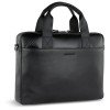 Портфель мужской BUGATTI КОМЕТА | COMET, чёрный, воловья кожа/полиэстер, 37х6х27 см
