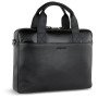 Портфель мужской BUGATTI КОМЕТА | COMET, чёрный, воловья кожа/полиэстер, 37х6х27 см