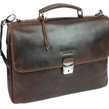 Портфель BUGATTI РОМАНО | ROMANO 15'', коричневый, натуральная воловья кожа, 39х8х30 см