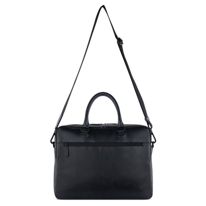 Портфель мужской BUGATTI КЛАРК | CLARK, чёрный, воловья кожа/полиэстер, 40х9,5х29 см, 10 л