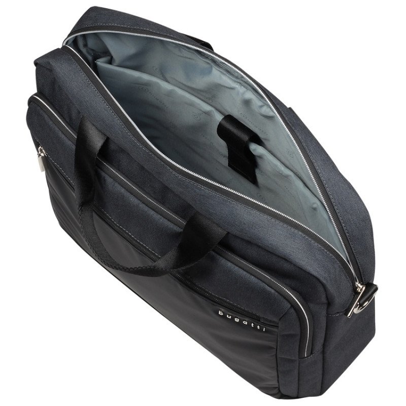 Портфель мужской BUGATTI СЕРА | SERA, антрацитовый, полиэстер, 40х11х34 см, 15 л