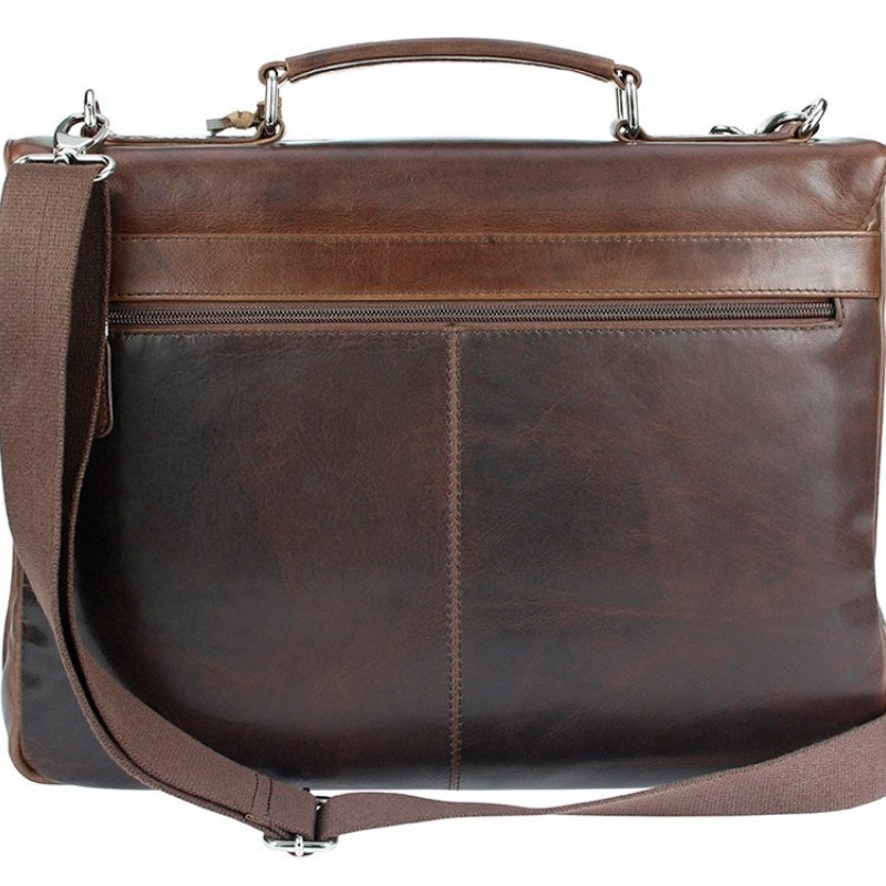Портфель BUGATTI РОМАНО | ROMANO 15'', коричневый, натуральная воловья кожа, 40х12х30 см