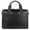 Портфель мужской BUGATTI КОМЕТА | COMET, чёрный, воловья кожа/полиэстер, 37х6х27 см