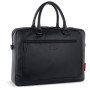 Портфель мужской BUGATTI КЛАРК | CLARK, чёрный, воловья кожа/полиэстер, 40х9,5х29 см, 10 л