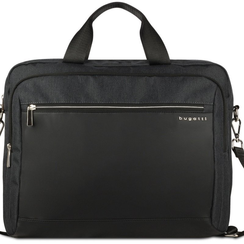 Портфель мужской BUGATTI СЕРА | SERA, антрацитовый, полиэстер, 40х11х34 см, 15 л