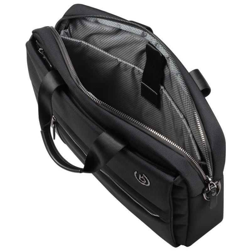 Портфель мужской BUGATTI НЕРО | NERO 15'', чёрный, нейлон 1680D/кожа, 42х10х30 см