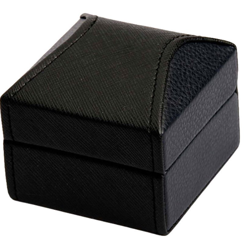 Кожаная подарочная упаковка  G01-BK. Черный цвет, с синим ложементом.